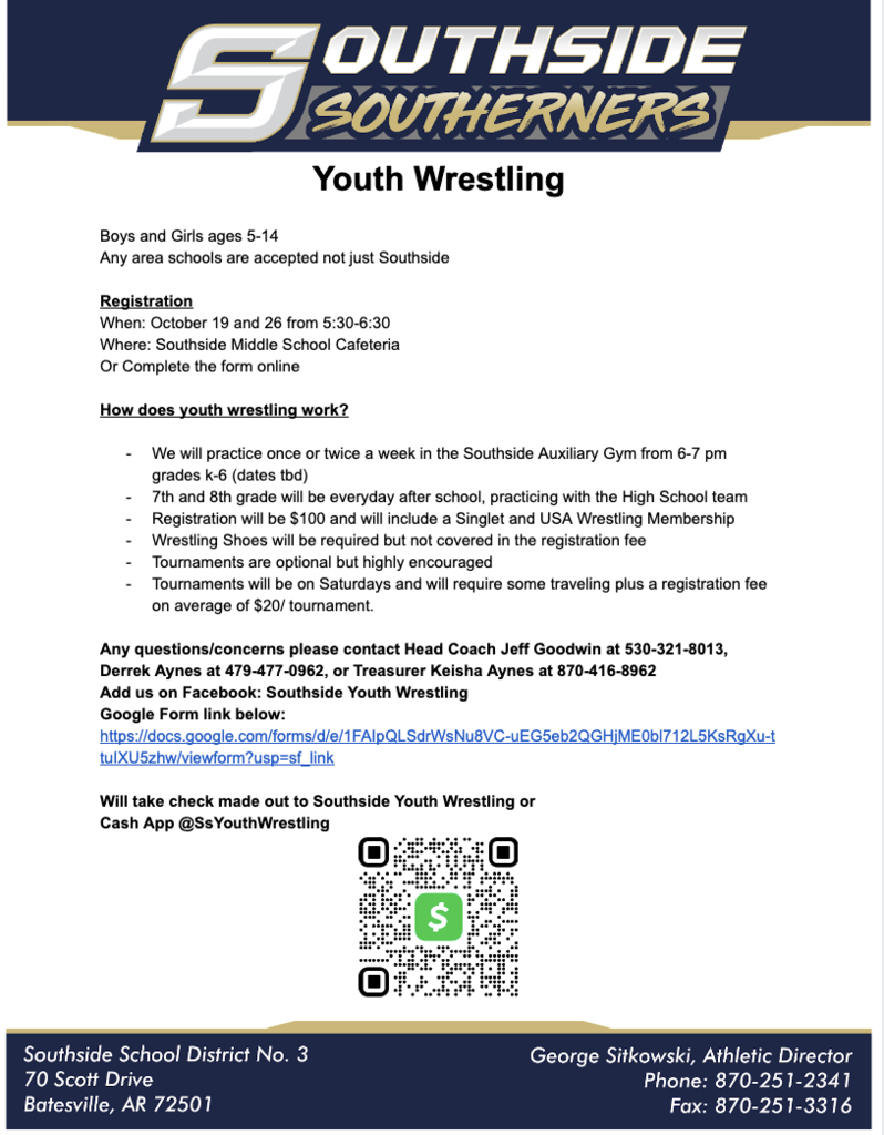 Youth Wrestling registration and information