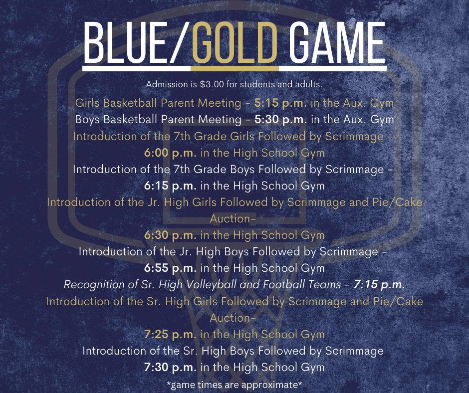 Blue and Gold Game schedule