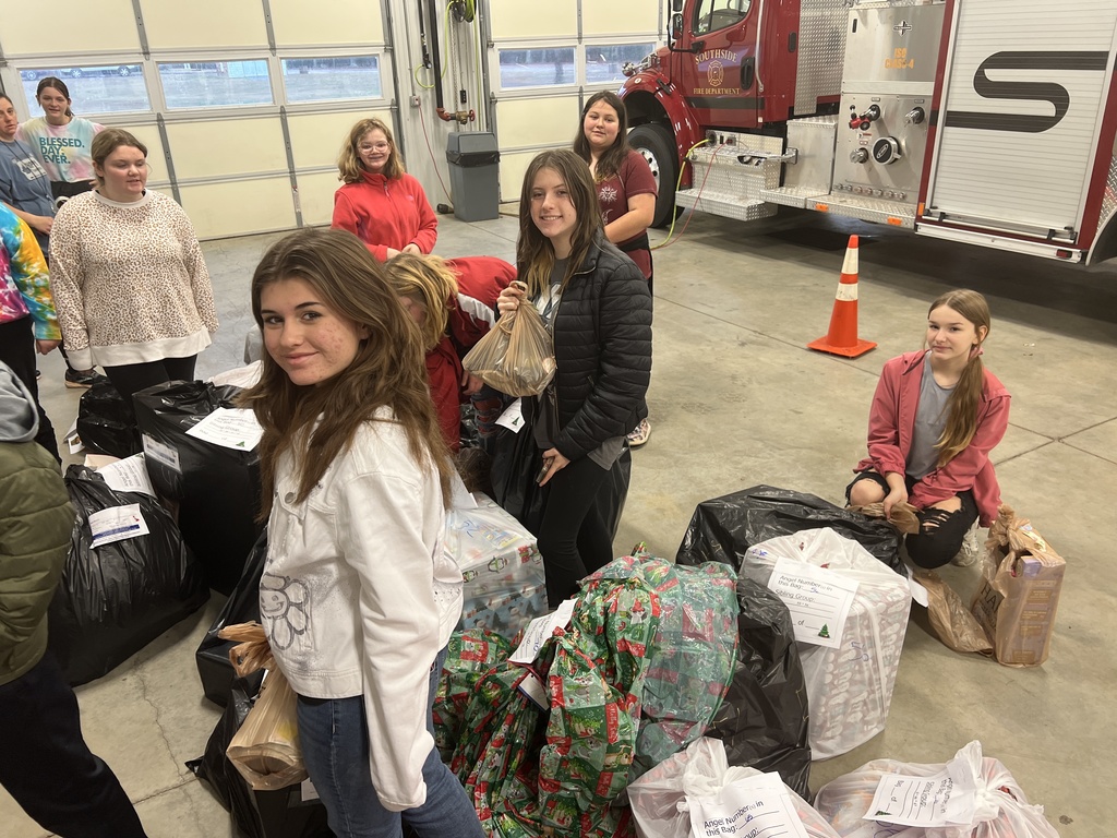 Junior high student council recently helped sort the Angel Tree presents to have them ready for family pick up at the Southside Fire Department.