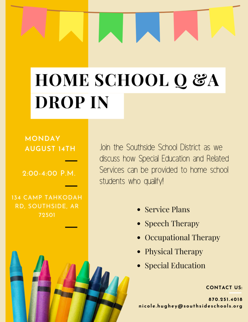 Home school q&a drop in on monday august 14 from 2pm-4pm at the administration building