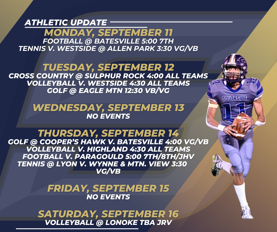 Athletic Update Week of September 11 - 16