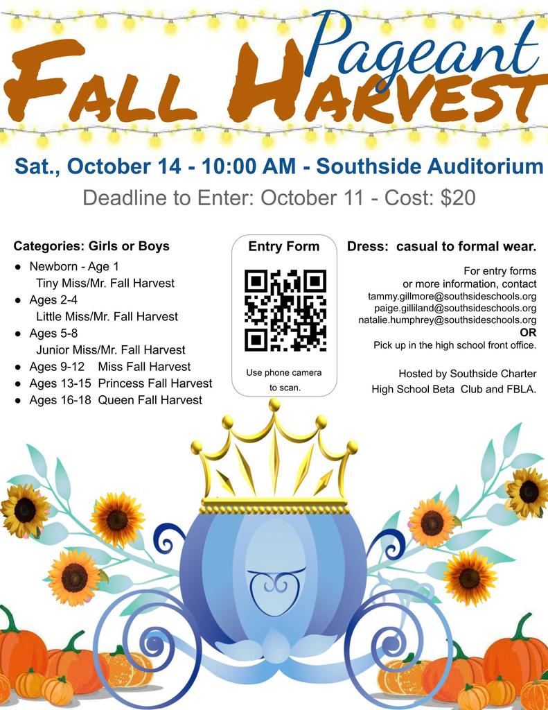 Fall Harvest Pageant Flyer